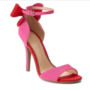 LC Lauren Bow Heels in Hot Pink and Red